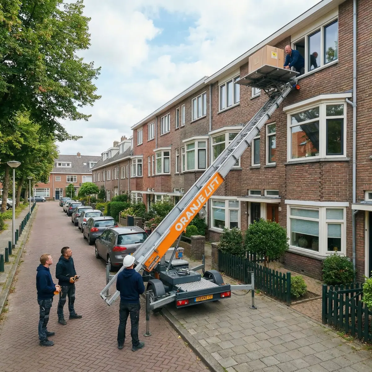 Smalle straat met woningen in Rotterdam-Noord
